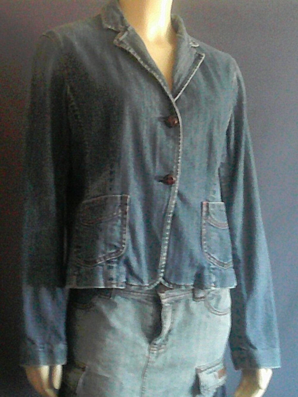 Gap Stretch Denim Preppy Vintage Jacket Blazer 10